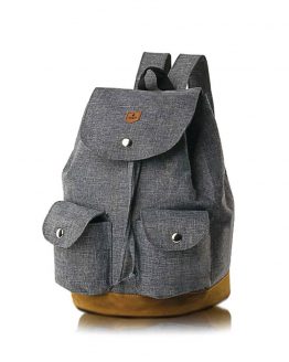 TAS RANSEL BACKPACK KASUAL WANITA PREMIUM ABU CANVAS INFICLO SAM 392