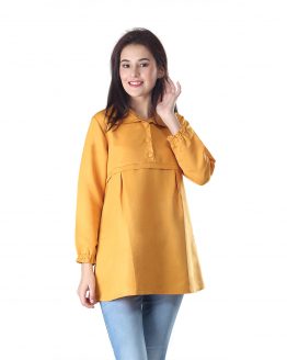 PAKAIAN ATASAN BLOUSE WANITA LENGAN PANJANG KUNING BALOTELLY INFICLO SRF 987