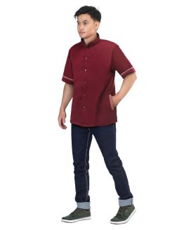 BAJU KOKO PRIA MERAH MOSCREPE INFICLO INF 108