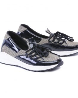 GARSEL SEPATU SNEAKERS WANITA HITAM ABU SYNTHETIC MESH GES 6613