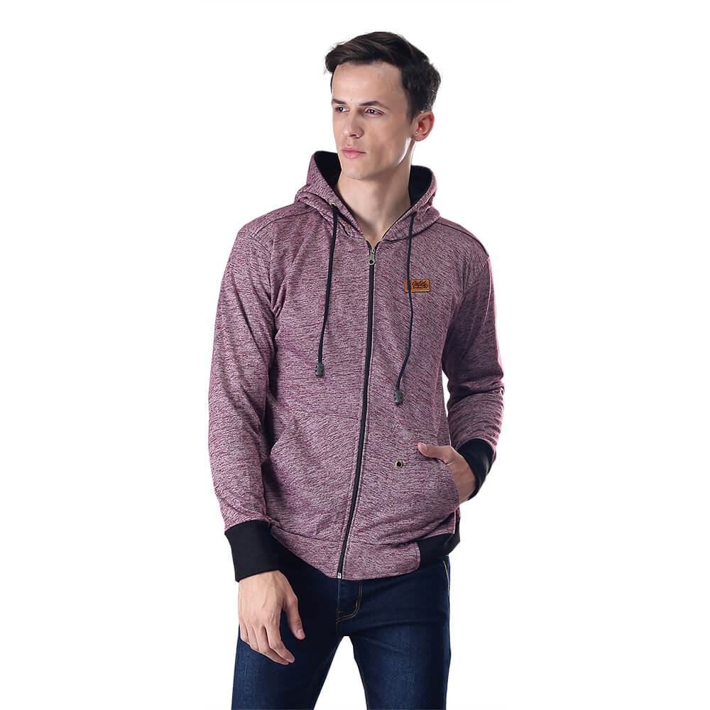 JAKET SWEATER HOODIES PRIA MARUN BABY TERRY INFICLO SIP 947