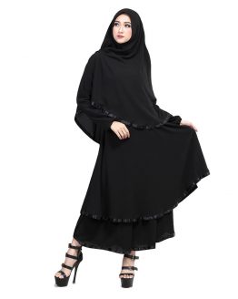 GAMIS MUSLIMAH KASUAL WANITA HITAM BUBBLE POP INFICLO SGS 534