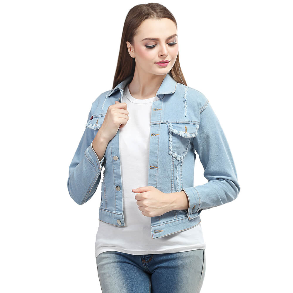 JAKET JEANS KASUAL WANITA BIRU DENIMS STRETCH INFICLO SKK 238