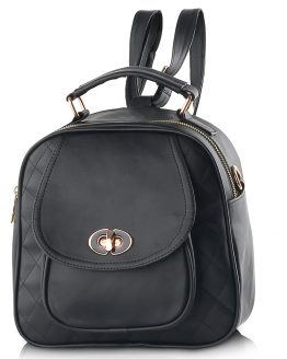 TAS RANSEL BACKPACK KASUAL WANITA PREMIUM HITAM ZENIT INFICLO STU 230