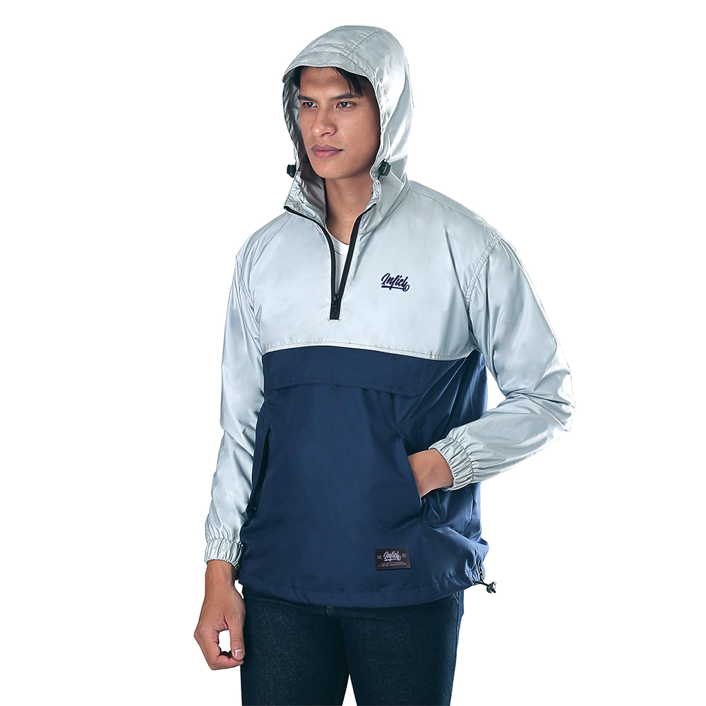 JAKET HOODIE OUTDOOR KASUAL PRIA PREMIUM NAVY TASLAN INFICLO SMI 704