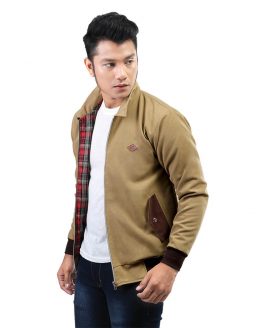 JAKET OUTDOOR KASUAL PRIA COKLAT BABY CANVAS INFICLO SMD 722