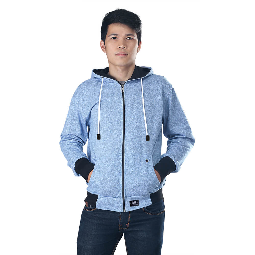 JAKET HOODIES KASUAL PRIA ORIGINAL BIRU BABYTERRY INFICLO SIP 892