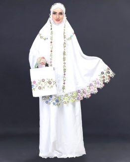 MUKENA SHALAT MUSLIMAH WANITA PUTIH COTTON INFICLO SLS 652