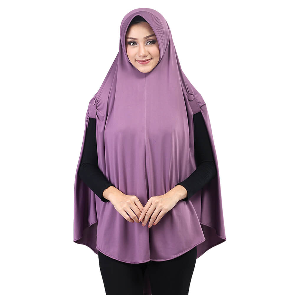 JILBAB KASUAL MUSLIMAH WANITA UNGU SPANDEK INFICLO SNY 475