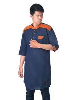 BAJU KURTA KOKO PRIA NAVY COTTON INFICLO SCR 266