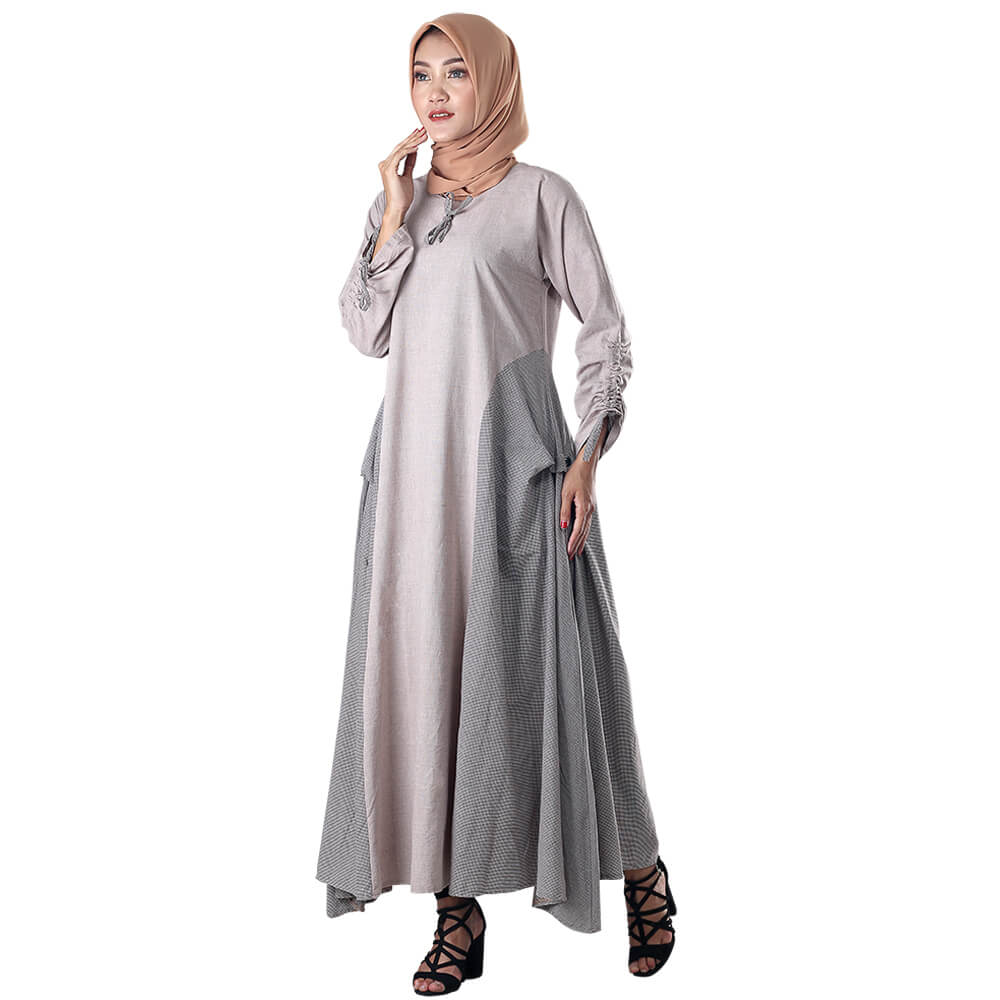 PAKAIAN GAMIS WANITA MUSLIM ABU COTTON INFICLO SFT 223