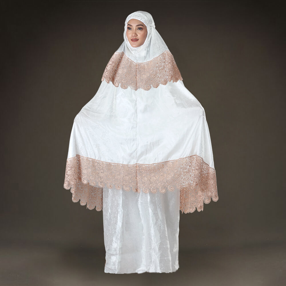MUKENA WANITA PUTIH SUTRA DOVE INFICLO SKL 902