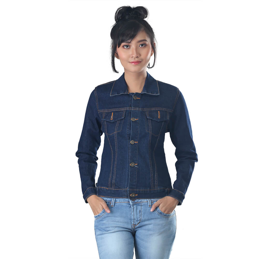 JAKET JEANS KASUAL WANITA PREMIUM BIRU DENIM INFICLO SSP 989