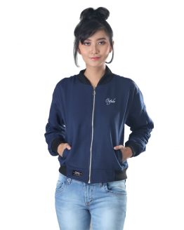 JAKET OUTDOOR KASUAL WANITA PREMIUM NAVY FLEECE INFICLO STA 793
