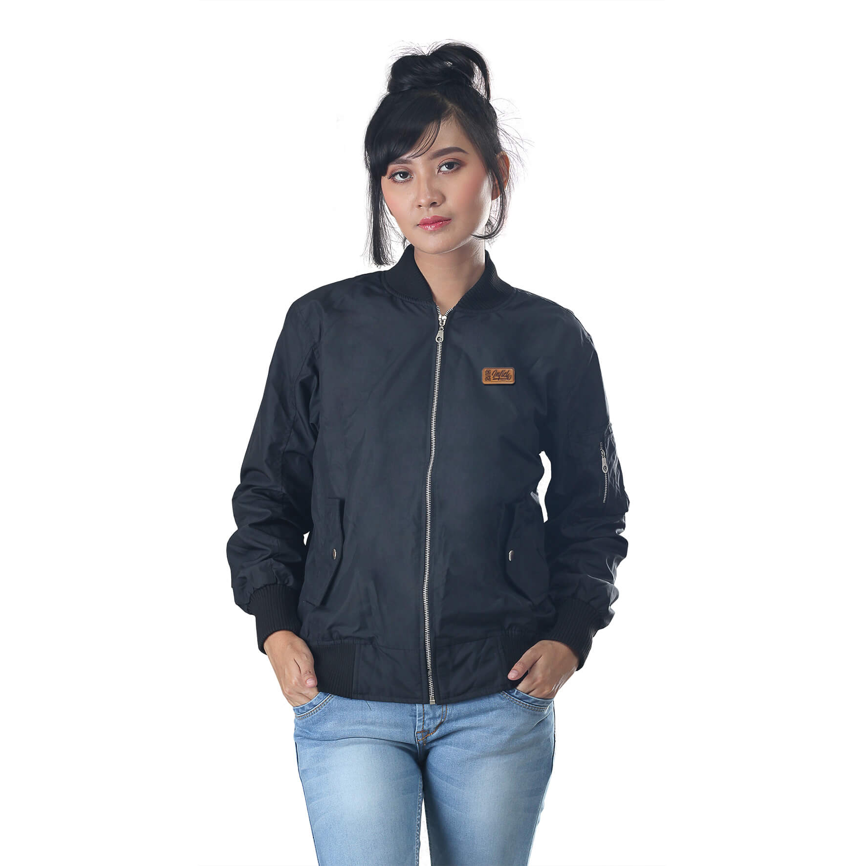 JAKET OUTDOOR KASUAL WANITA PREMIUM HITAM DESPO INFICLO STF 112